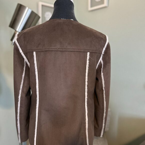 J.Jill Faux Suede & Shearling Jacket | Mocha Brown | SP Petite - Picture 3 of 8
